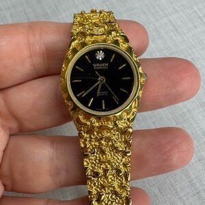 Gruen Women's Gold Watch with Black Dial